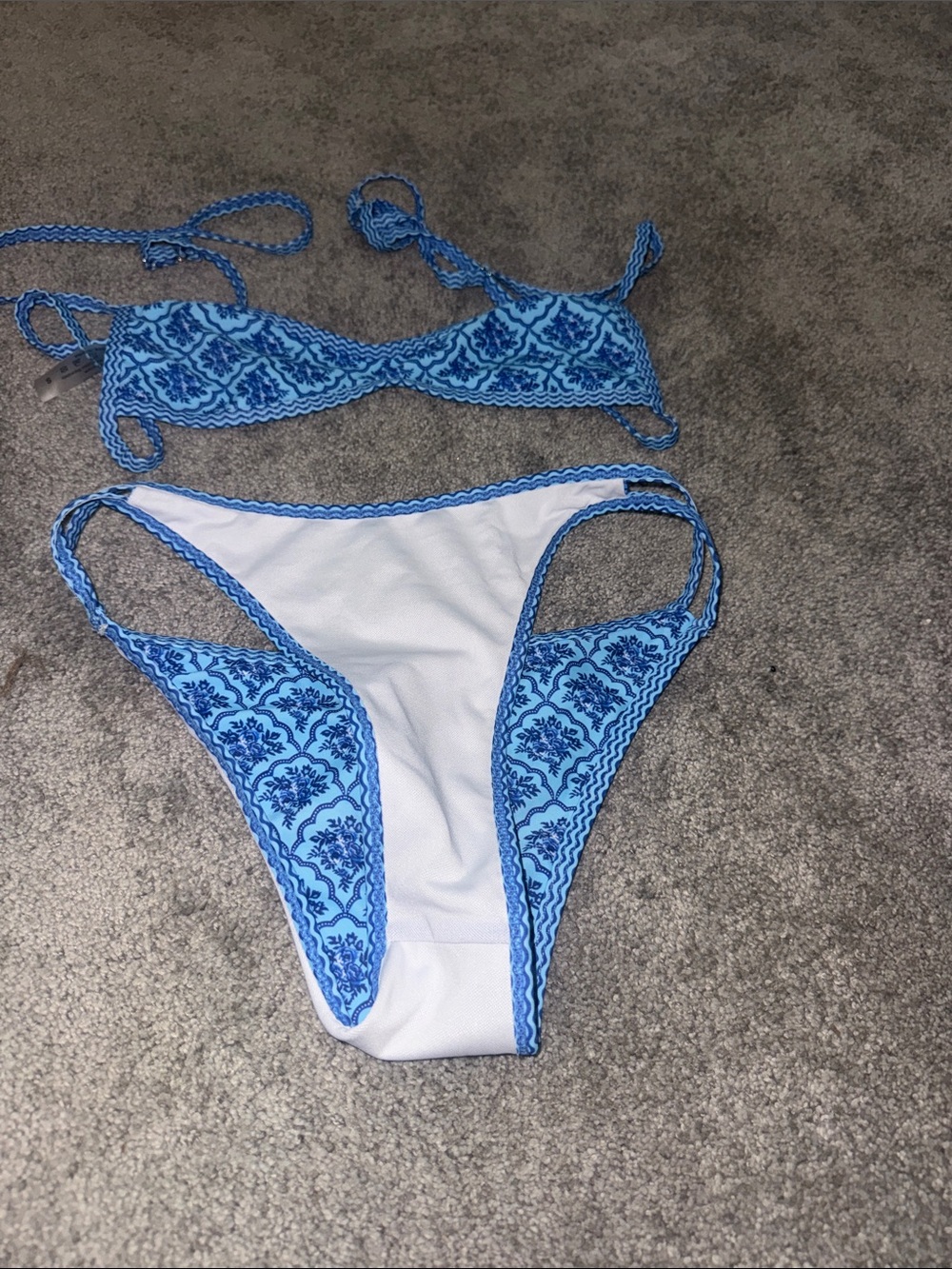 Blue Patterned Two-Piece Bikini Set - Picture 2 of 2